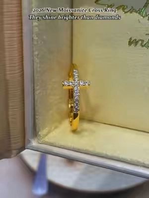2026 New Moissanite Cross Ring They shine brighter than diamonds#delzzad #moissanite #ring #moissanitering #cross