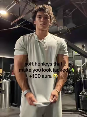 Best gym & everyday tee #fyp #mensshirt #gymclothes #henley #arms 