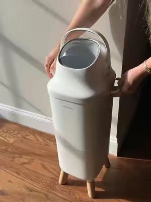 This has 7 days worth of diapers in it and I can’t even smell them @Momcozy 🥸 #diaperpail #momcozydiaperpail #babynursery #babyregistrymusthaves #newmomtips 