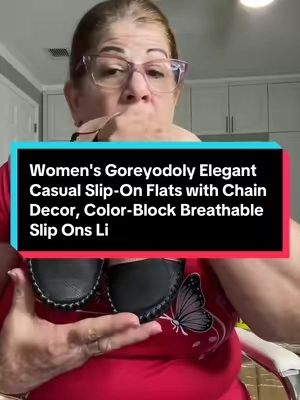 Women's Goreyodoly Elegant Casual Slip-On Flats with Chain Decor, Color-Block Breathable Slip Ons Lightweight Walking Shoes with Cushioned Insole, Slip-Resistant All-Season Footwear, Elegant commuter shoes for Office, Commuting#paratiiiiiiiiiiiiiiiiiiiiiiiiiiiiiii #TikTokShopp #tiktokshopsummersale 