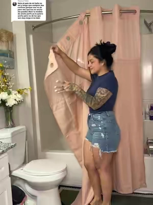 Respuesta a @Tom Soranyi Peña las cortinas más lindas para tu baño la mía es de 72x75🛁 preciosas dobles con gancho y forro con botones #cortinasdebaño #cortinasparabaño #cortinaparabaño #cortinadebaño #cortinadobleforroparabaño 