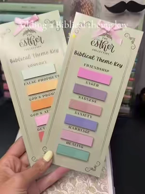Loaded Bible 3: using my Esther Kit to create a loaded Bible, today I added in the biblical theme key tabs! What are some of your favorite verses to look back on when you’re going through one of the things listed? #biblicalthemekey #bibleversesforyou #estherkit #loadedbible #biblejournalingcommunity 