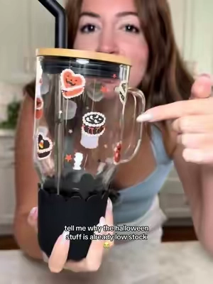 proof the best halloween stuff comes out WAY too early 🎃 #halloweentumbler #glasstumbler #halloween #spookyseason #fallfinds