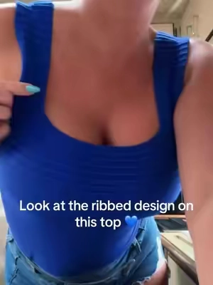 #ribbed #ribbedtop #blue #fashion #ribbedtanktop 