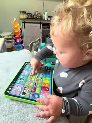 His language learning tablet has been a great toy for the rotation. Also a great toy for car rides and restaurants, keeps her busy and happy! #LanguageLearning #learningtoys #learningtablet #toddlertoys #TikTokshopbacktoschool 