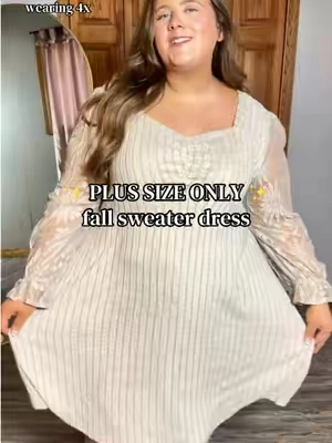 sooo comfy and made to fit our curves! Cant wait to wear this to the pumpkin patch ✨🎃 #fallfashion #sweaterdress #plussizedress #plussize #falldress 