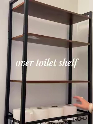 Over toilet shelf for extra storage in your small bathroom #tiktokshopcreatorpicks #TikTokshopbacktoschool #bathroomstorage #bathroomorganization #bathroomrefresh 
