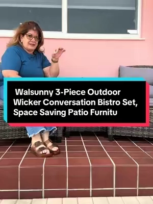 Walsunny 3-Piece Outdoor Wicker Conversation Bistro Set, Space Saving Patio Furnitu##paratiiiiiiiiiiiiiiiiiiiiiiiiiiiiiii##TikTokShopp##tiktokshopsummersale