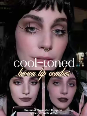 For the girls who like their lips a little grungy. 🤎 Which lip combo are you wearing? ☕️🥀 🌙 #SculptingLipPencil in Java + #CloudLabLipClay in Echo Valley 🌙 The Sculpting Lip Pencil in Double Espresso Bring a smoky, lived-in look to your everyday makeup with cool-toned brown lip shades.  #cooltonedmakeup #brownlipstick #softgoth