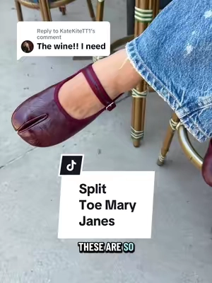 Replying to @KateKiteTT1 the cracked wine leather so good! #cidershoes #everydaystyle #marjaneflats #tabiflats #splittoeflats 
