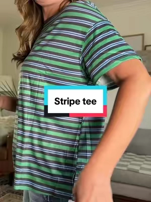 This striped tee 😍 #stripedtop #stripedtee #tshirt 