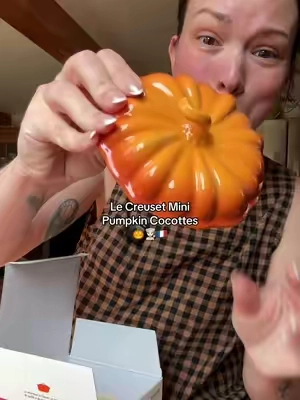 The cutest Le Creuset Pumpkin Cocottes 🎃🍁🍂🇫🇷!!!  #lecreuset #pumpkinseason  #falldecor  #qvc #qvcloyaltyprogram 