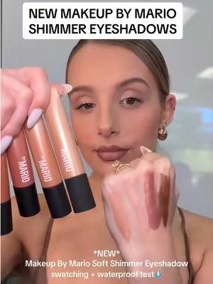 NEW @Makeup By Mario Soft Shimmer Eyeshadows are long-lasting and waterproof!💧👀  #makeupbymario #eyeshadow #waterproofmakeup #creameyeshadow #TikTokshopbacktoschool 