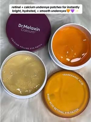 these under eye patches have my undereyes looking so much brighter😍✨ #drmelaxin #undereyepatches #tranexamicacid #undereyebags #retinal 