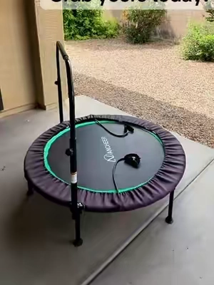 I’ve been using this little rebounder more than I expected! I love that I can just unfold it, hop on, and get moving without turning my whole house into a workout space. The adjustable handle is great for having something to hold onto, and when I’m finished, it folds back up for easy storage. It’s simple, convenient, and honestly makes getting movement in at home feel a lot more enjoyable. @OPPSDECOR  #reboundertrampoline #homeworkoutequipment #minitrampoline #homefitness #homecardio  