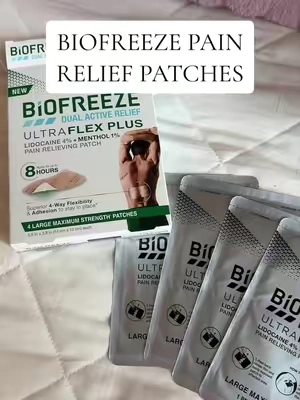 Been a Biofreeze roll-on girl foreverrrr so when I saw they made UltraFlex Plus patches I had to try them 🪄😭 lidocaine + menthol AND they last up to 8 hours?! High hopes for these 🤞🏼✨ #biofreeze #painrelief #biofreezepatches #lidocainepatch #painpatch