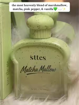 the perfume is perfect for warm, cozy, & sweet fragrance lovers💚☁️✨ #sttes #sttesperfume #marshmallowperfume #perfumetiktok #vanillaperfume 