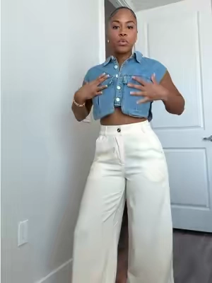 @ELENGATINE #vest #jeanvest #denimtop #OOTD #TikTokshopbacktoschool 