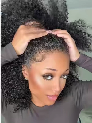 Girl‼️ 100% human hair for THIS price?! 😭🔥Worth every penny. PERIOD. @Megalookhair @Megalookhair Beauty  HAIR: half wig length: 18” texture: afro curly color: natural black  #megalookhair #megalookhairwig #megalookhalfwig #newhalfwig #halfwig  