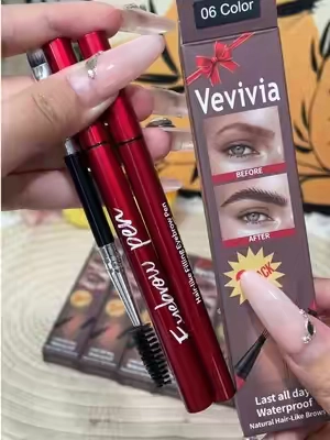 Waterproof eyebrow pen for mature skin, sparse brows, thinning brows, and disappearing brow tails. These beginner-friendly brow pens make natural hair-like strokes easy — even if you’ve struggled with other brow pens before. Smudge-proof, waterproof, 24-hour long-wear formula that stays put all#maturebeauty #over40beauty #over50beauty #sparsebrows #thinningbrows   
