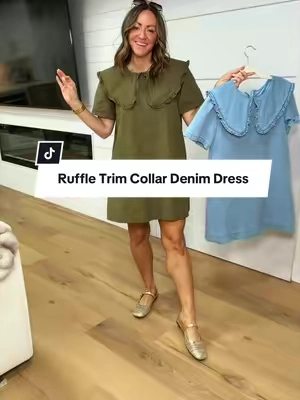 100% cotton and such a cute take on a classic denim dress! I’m 5’2” 127-130 in a Small #denimdress #modestfashion #dresswithpockets #churchdress #cottondress @Imily Bela Living 