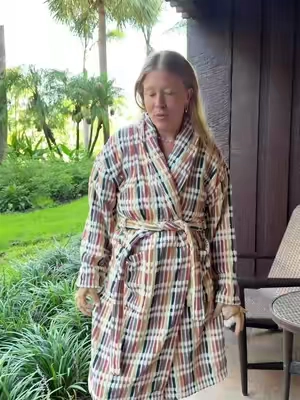 Sand cloud cottton robe, yes please! #sandcloud #cottonrobe #sandcloudrobe #plushbathrobe 