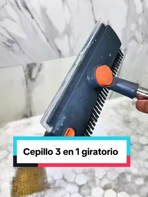 Cepillo 3 en 1 giratorio Ya no me tengo que arrodillar más para limpiar el baño con este cepillo giratorio de mango largo la limpieza se me hace más fácil #cepillogiratorio #scrubbrush #deepcleaning #cepillolimpieza #cleaninggadgets 