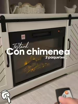 TVStand con chimenea incluida ✨🤌😍cubre 450 FT calienta tu espacio en invierno la chimenea cambia de colores 🥰✨2 paquetes corre antes que se agote 1000/10 #chimenea #tvstand #fire #hot #sala 