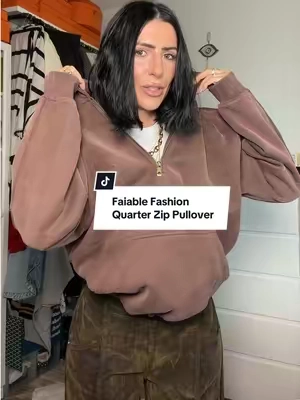 Love a soft pullover 🤎 @Faiable Fashion #faiablefashion #fallfashiontrends #quarterzip #quarterzipsweatshirt 