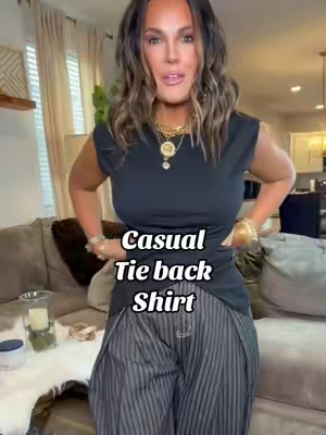 Such a cute little casual tieback shirt it’s a basic that you can wear with a pair of shorts, linen pants or jeans. #fyp #shirt #casualoutfits #jeans #jean  