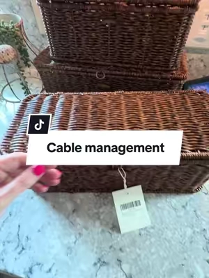 The easiest & prettiest way to hide clutter!  #homeorganization #organizingtips #TikTokshopbacktoschool #tiktokshopcreatorpicks #cablemanagement 