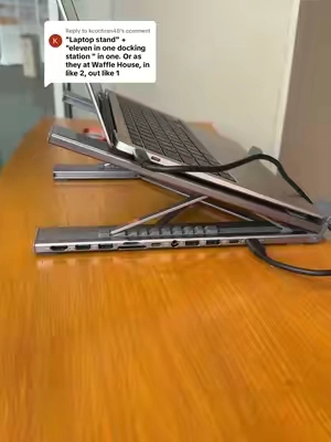 Replying to @kcochran48 no more two separate gadgets cluttering your desk#TikTokshopbacktoschool #laptopstand #TechGadgets #dockingstation #workfromanywhere 