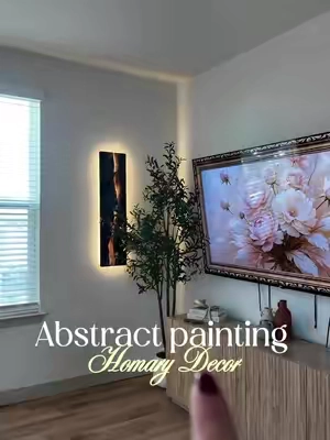 Cuadro abstracto con luz @Homary #painting #abstractpainting #homary #homedecor 
