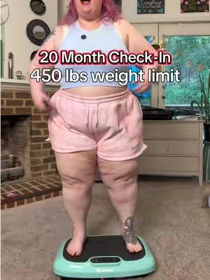 I love this vibration plate!! 😭♥️ This is my personal experience with the vibration plate. Results may vary. #vibrationplate #homeworkout #plussize #circulation #lipedema 