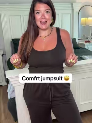 The comfiest jumpsuit!! #jumpsuit #comfrt #comfrtjumpsuit #sweatpants 