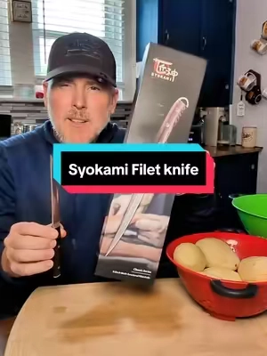 The SYOKAMI 9” fillet knife seriously impressed me 🎣🔪 I put it up against a high-end fillet knife and the SYOKAMI felt smoother, had excellent flex, and gives you plenty of blade to work with. Plus, it comes with a sheath, making it a great option to throw in your fishing gear and take to the lake. #SYOKAMI #FilletKnife #FishingGear