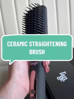 This ceramic straightening brush is such a great deal right now 🔥 @langehair #straighteningbrush #hairstraightener 