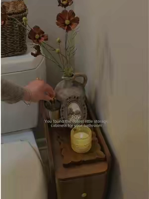 The cutest little storage upgrade for those awkward bathroom spaces 🤎✨ Functional, compact & so pretty @FURSCH  #BathroomStorage #BathroomDecor #CozyHome #SmallSpaceIdeas #homefinds 