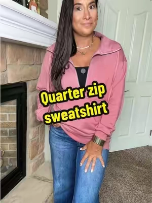 Replying to @Mels The most beautiful pink in this 3/4 zip! @PrettyGarden #sweatshirt #quarterzip #fallfashiontrends #TikTokshopbacktoschool 