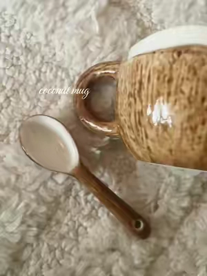 #coconut #mug #cermaic #Summer #whimsical 