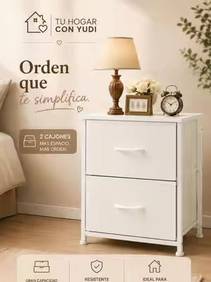 Mesita de noche con 2 cajones de tela, cómoda, mesa auxiliar, para dormitorio, sala de estar y recibidor. #mesitadenoche #sohochic #nochero #nightstand #TikTokshopbacktoschool @Sweetcrispy Official 