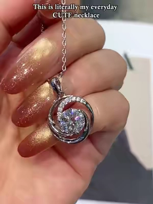 This is literally my everyday CUTE necklace #moissanite #jewelry #necklace #tiktokshopsummersale #WeeklyDeals 
