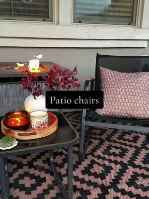 Rocking, sipping coffee, crisp air.  #patioset #outdoorfurniture #porchinspo #patiorockingchairs  #fallweather 