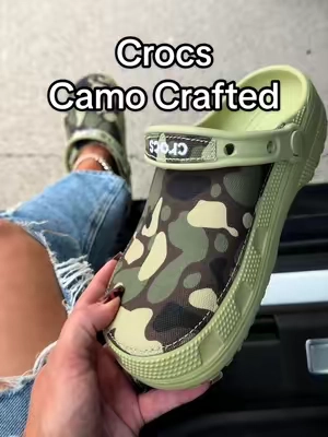 Crocs crafted camo clogs 🖤 #crocs #craftedcrocs #crocscraftedclogs 