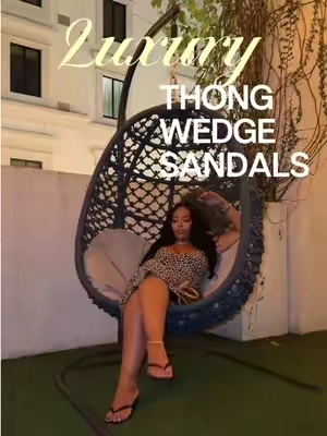 Luxury platform thong wedge sandals as seen on Khloe, but I found them right here on TT Shop 🔗 so you can save your 💰 wide feet friendly & they’re a lower heel 😍#TikTokCreatorSearchInsightsIncentive #wedgesandals #y2kfashion #styleinspo #cuteshoes 