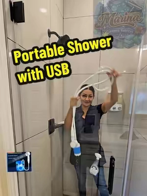 limpieza de casas en usa 🇺🇸 Portable Shower with USB Rechargeable #regaderaportatil #portableshower #regadera #limpieza #housecleaning 