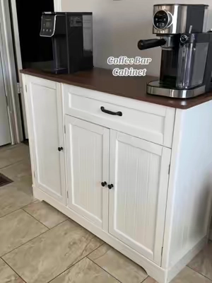 Coffee Bar Cabinet / Un mueble ideal para estación de café e incluso para guardar electrodomésticos  #barcabinet #coffeebar #kitchenfinds #TikTokshopbacktoschool 