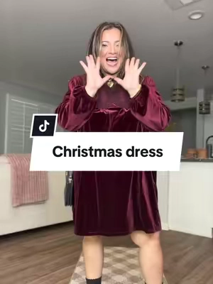 Hides the belly! Velvet baby doll Christmas dress 😍 #velvetdress #christmasdress 