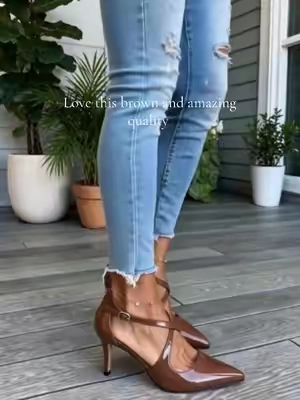 Unique brown heels with premium texture #heels #highheels #tiktokshopcreatorpicks #fallshoes #fallstyle 
