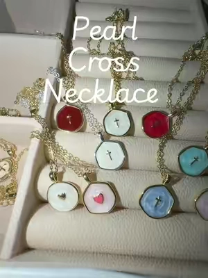 Such a stunning necklace!! @Tewiky US #crossnecklace #affordablejewelry #necklacestack #giftideasforher #tarnishfreejewelry 